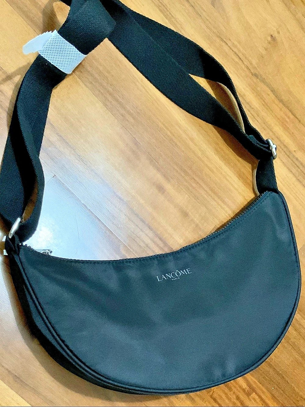 Lancôme Black Nylon Crescent Crossbody Bag Black